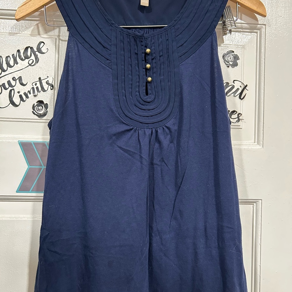 Banana Republic Dark Blue Sleeveless Blouse